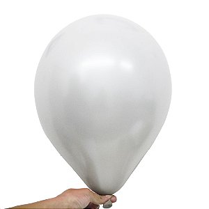 Balão / Bexiga Metalizado Alumínio Gelo N°05 - 25 Unidades