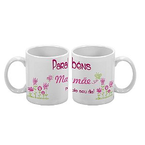 Caneca Dia Das Mães 300ml Parabéns Mamãe - 1 unidade