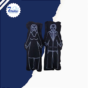 Casal de Boneco de Pano Cor Preta