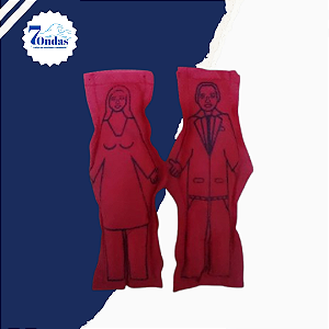 Casal de Boneco de Pano Cor Vermelha
