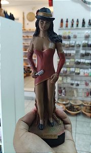 Imagem Pomba Gira Maria Navalha Vestido Vermelho em Gesso 20 cm