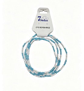 Guia de Miçangas Branca e Azul-Claro – Guia Religiosa Fina de Iemanjá para Umbanda