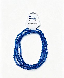 Guia Tradicional de Miçangas Azul-Escuro Transparente – Guia Religiosa de Ogum para Umbanda