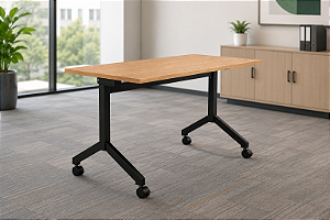 Mesa para Escritorio Dobravel 1,20 X 0,60 M 25 Mm Rebativel Home Office Reta Escrivaninha Rodinhas