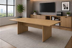 Mesa Sala de Reunião Retangular 2,00 x 1,20 x 0,75 m 40 mm Escritório Corporativo