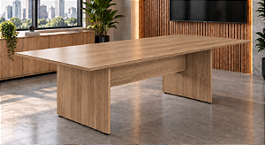 Mesa Sala de Reunião Retangular 2,20 x 0,90 x 0,75 m 40 mm Escritório Corporativo