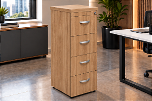 Arquivo 4 Gavetas Escritório Chave 40 mm Home Office Corporativo