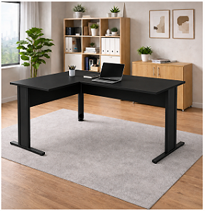 Mesa Escritório L Home Office 1,70 X 1,70 M 15 Mm Escrivaninha