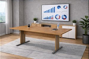 Mesa para Sala de Reunião Escritório Retangular 2,00 X 0,90 M 15 Mm