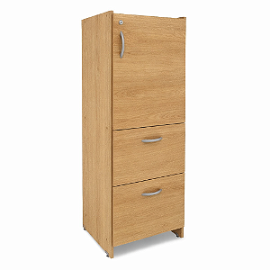 Armário Arquivo Misto 1 Porta 2 Gavetas P/ Pasta Suspensa Escritório Home Office 15 mm