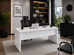 Mesa Reta Escritório 1,00 x 0,60 m 40 mm Corporativa Home Office Escrivaninha
