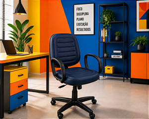 Cadeira Para Escritório Diretor Gomada Giratória Home Office Relax Braços Fixos