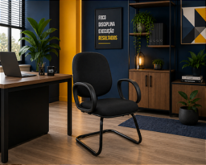 Cadeira Escritório Diretor Fixa Continua Aproximação Home Office