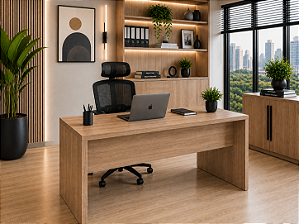 Mesa para Escritório Reta Pé Painel 25 mm 1,00 x 0,70 m Home Office