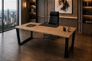 Mesa Escritório Diretoria Executiva Reta 1,60 x 0,80 x 0,75 m 36 mm Home Office
