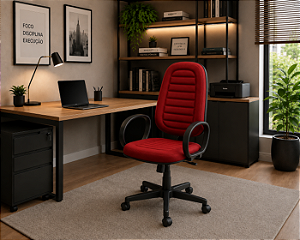 Cadeira Para Escritório Presidente Gomada Giratória Home Office Relax Braço Fixo