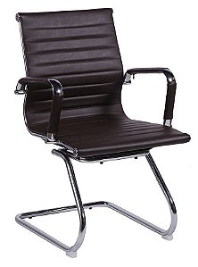 Cadeira Escritório Diretor Fixa Esteirinha Braços Fixos Cromado Home Office