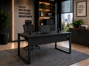 Mesa Reta Escritório 1,60 x 0,70 m 40 mm Pé Tubular Quadro Corporativa Home Office Escrivaninha