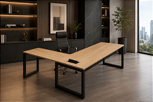 Mesa Escritório Diretoria Executiva L 1,80 x 1,60 x 0,75 m 36 mm Home Office