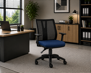 Cadeira Escritório Addit Executiva Giratória Ergonômica Braços Reguláveis Home Office Corporativa Laudo Ergonomico P/ NR17