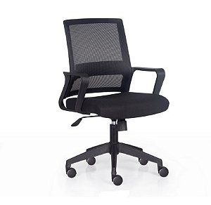 Cadeira Escritório Giratória Executiva Fox Braços Fixos Operativa Encosto Tela