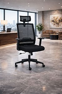 Cadeira Escritório Voltz Presidente Giratória Relax Braços Reguláveis Home Office Corporativa