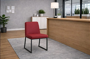 Poltrona Monique Design Base em Aço Recepção Escritório Corporativo Sala de Espera Modular