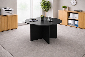 Mesa Reunião Estritório Redonda Pé Painel 18 mm 1,20 x 0,75 m