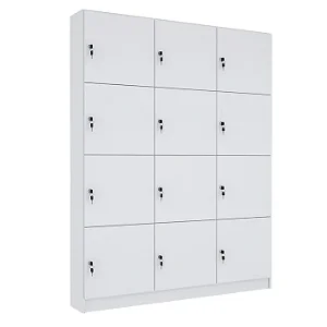 Armario Alta Locker Escaninho 12 Portas com Chaves L 1,19 x P 0,40 x A 1,59 m