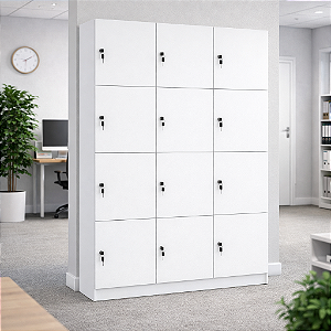 Armario Alta Locker Escaninho 12 Portas com Chaves L 1,19 x P 0,40 x A 1,59 m
