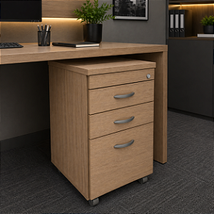 Gaveteiro Volante Porquinho 2 Gavetas + Pasta Suspensa Chave 18 mm Home Office Escritório