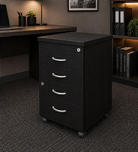 Gaveteiro Volante 4 Gavetas Compartilhado Escritório Corporativo 2 Chaves