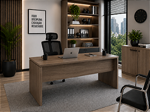 Mesa Reta Escritório 1,35 x 0,60 m 40 mm Corporativa Home Office Escrivaninha