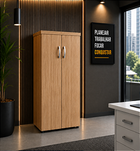 Armário Alto 2 Portas Escritório Chave 40 mm 1,60 x 0,40 m Home Office Corporativo