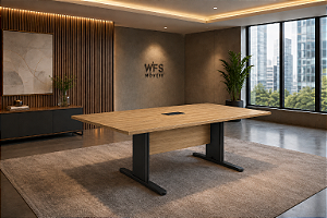 Mesa para Sala Reunião Retangular 2,20 x 0,90 m 25 mm Escritório