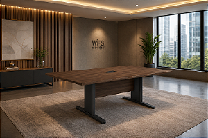 Mesa para Sala Reunião Retangular 2,20 x 1,20 m 25 mm Escritório