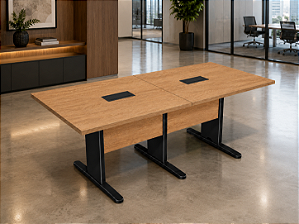 Mesa para Sala Reunião Retangular 2,20 x 1,40 m 25 mm Escritório