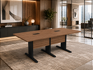 Mesa para Sala Reunião Retangular 2,40 x 1,20 m 25 mm Escritório Tampo Bipartido
