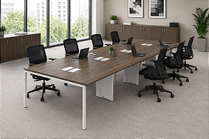 Plataforma de Trabalho 8 Lugares 25 mm 6,40 x 1,20 m Estação Caixa de Tomada