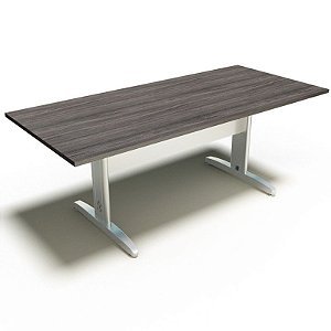 Mesa para Sala de Reunião Retangular Office Ø 2,00 X x 0,90 x 0,75 M 18 Mm Corporativa Saia em Aço