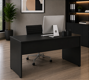 Mesa para Escritório Reta Pé Painel 0,80 x 0,50 m 15 mm Home Office Escrivaninha