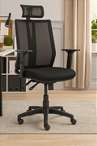 Cadeira Escritório Addit Presidente Giratória Ergonômica Braços Reguláveis Home Office Corporativa Laudo Ergonomico P/ NR17