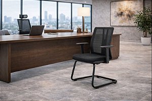 Cadeira Escritório Addit Executiva Fixa Braços Reguláveis Home Office Corporativa