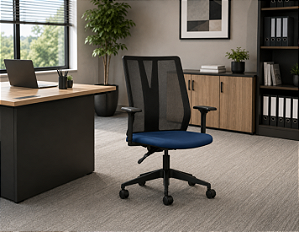 Cadeira Escritório Addit Presidente Ergonômica Giratória Braços Reguláveis Home Office Corporativa