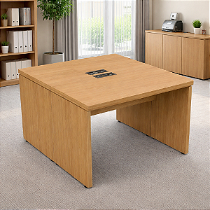 Plataforma de Trabalho 2 Lugares Pé Painel 1,20 x 1,20 m 40 mm Corporativa Com Caixa de Tomada