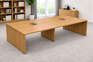 Plataforma de Trabalho 4 Lugares Pé Painel 2,00 x 1,20 m 40 mm Corporativa Com Caixa de Tomada