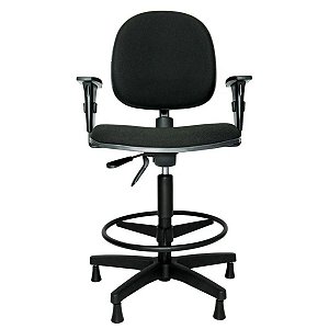 Cadeira Caixa Alta Executiva Ergonômica Aro Back System Braço Regulável Supermercado Padaria Recepção