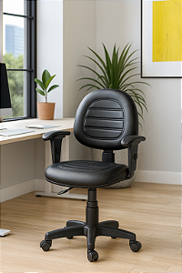 Cadeira Executiva Giratória Escritório Braços Reguláveis Gomada Ergonômica Home Office