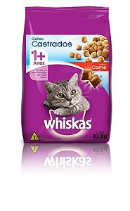 Ração Whiskas Sabor Carne para Gatos Castrados 10kg