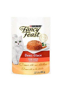 Racão Úmida Nestlé Purina Fancy Feast Sachê Demi Glace com Carne para Gatos Adultos - 85g